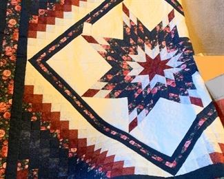 Trip Around the Star -hand made modern quilt, never used, never washed