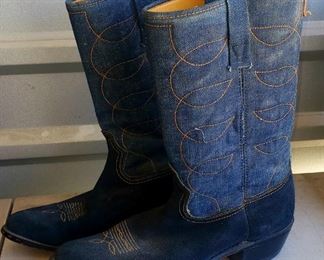 Blue denim top stitched cowboy boot size  10 Med  $10
boot 12
