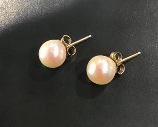 Item #2 - 6.5mm Pearl 14K Gold Stud Earrings (Photo 1 of 1)