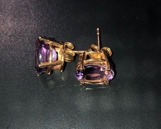 Item #3 - Oval Amethys (7mm x 9mm) 14K Gold Stud Earrings (Photo 1 of 4)