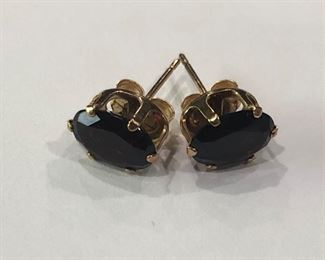 Item #4 - Garnet (5mm x 7mm) 14K Gold Stud Earrings (Photo 1 of 2)