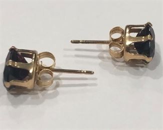 Item #4 - Garnet (5mm x 7mm) 14K Gold Stud Earrings (Photo 2 of 2)