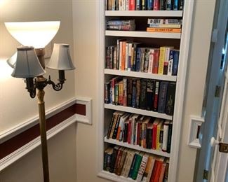 Remington floor lamp, book assortment
