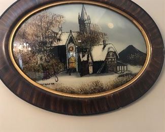 Christmas Eve convex glass picture