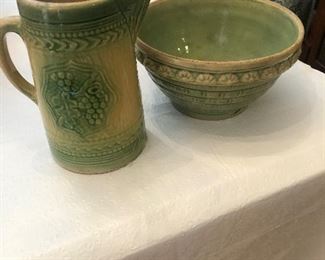Green salt glaze pottery 