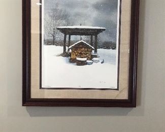 Bob Timberlake framed print “Well at the Studio “. Signed and numbered 