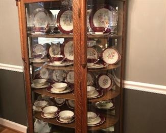 Curved Oak China cabinet 