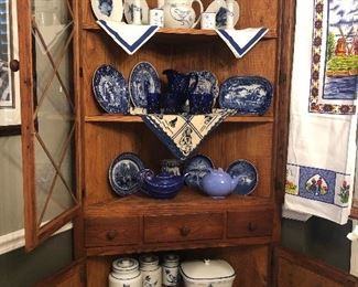 Flow blue china ,Hall Teapots, Blue and White pottery 