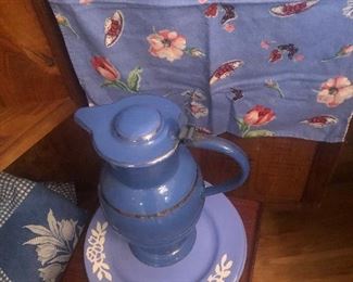 Metal blue teapot 