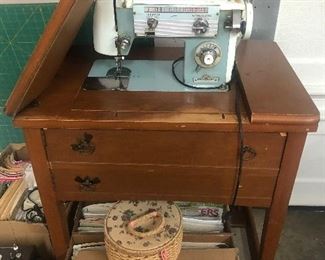 Sewing machine in cabinet 