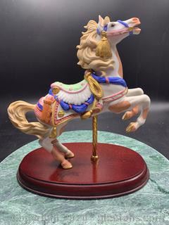 The Western Pinto Carousel Horse by Lenox