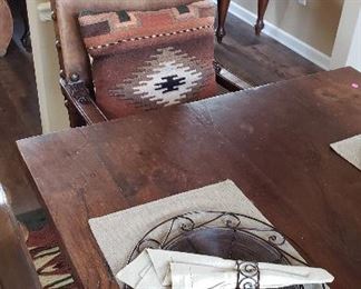 Top view of table/chairs, linens