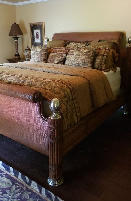 Thomasville Ernest Hemingway Kilimanjaro collection king headboard, foot board, sides      Price of bed $1800  Mattress set $500