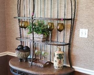 Baker's rack with 5 shelves wood/iron, accessories  Price of baker's rack $550