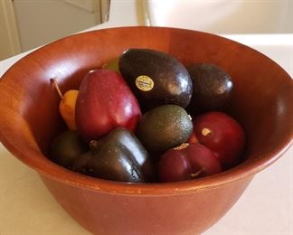 wooden bowl with fruit