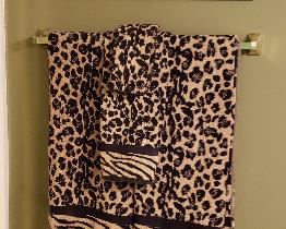 animal print linens, framed print