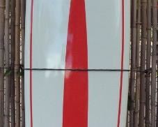 BAS038-Ben Aipa Design 9'2" Red and White Surfboard
