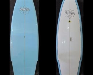 BAS049-11'1" Ben Aipa Design Baby Blue/White Sting Swallow Tail Surfboard