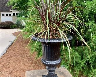 pair of cast iron planters