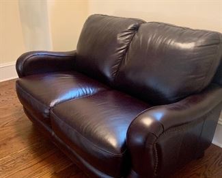 Leather loveseat