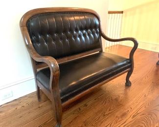 antique leather settee