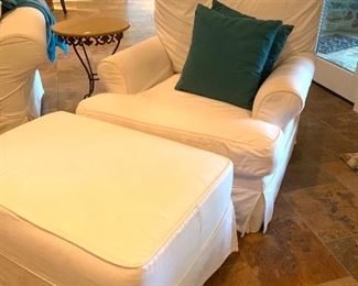 slip-cover chair & ottoman