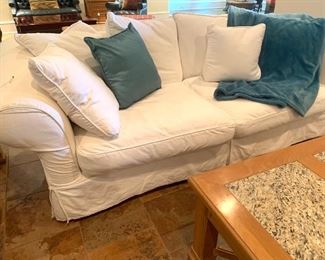 comfy slip-cover sofa