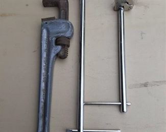 14" Aluminum Pipe Wrench and 2 Basin Wrenches