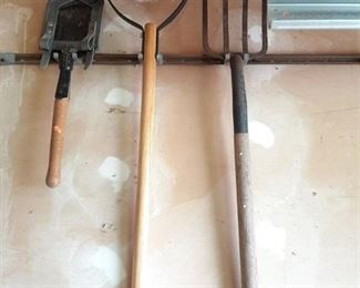 Trenching Shovel, Potato Fork and Weed Stick