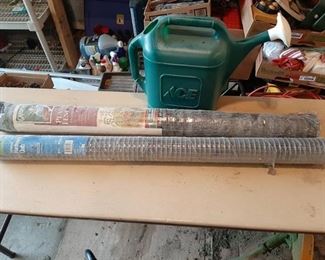 Galvanized Hardware Cloth, Plastic Fencing and Watering Can