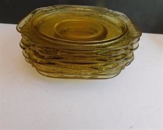 Golden Depression Glass - 6 Saucers