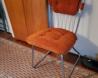 1970'S ORANGE & CHROME CHAIR