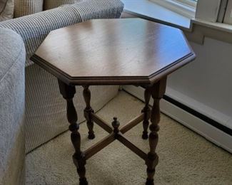 Antique walnut octagon table