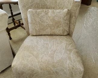 1 of 2 custom chairs with lumbar pillows
