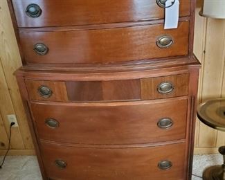 Vintage mahogany chest on chest