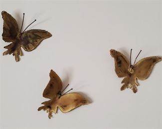 3 brass torch cut butterflies - goes with other 3 pcs