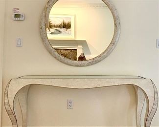 Item 1:  Casa Bique Tessellated coral and brass console table - 56" x 17.5" x 30" tall: $445