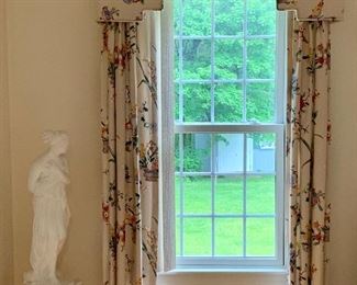 Item 18:  Custom made valance                                                             Valance - 48": $95                                                                                                         Window Panels, Pair- 39.25 ": $125