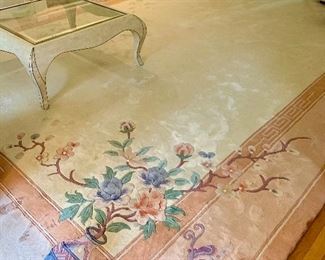 Item 15:  Rug - 215" x 139.5": Super soft, meticulously maintained Art Deco rug: $1100