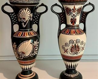Item 20:  Hand painted vessels from Greece - 5.5" x 14.5" - these are not perfect - some chips and repairs: $12