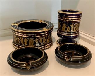 Item 21:  Greek ashtray set: $14