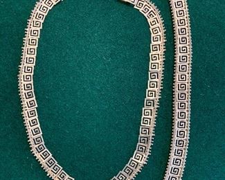Item 176:  Greek key sterling necklace & bracelet: $95