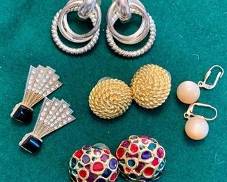 Item 167:  Lot of 5 pairs of earrings- pierced: $15