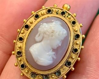 Item 177:  14K Tested stone cameo ring from the 1920s: $485