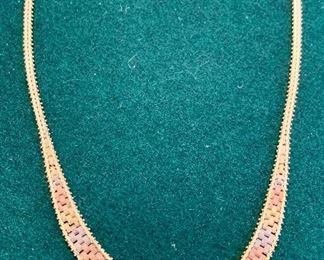 Item 95:  14K tri-colored gold necklace: 14.6g: $695