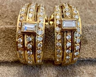 Item 94:  Diamond & 18K earrings, 10.2 grams: $1100