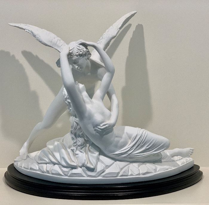 Item 57:  Cupid & Psyche statue - 14" x 11.5": $200