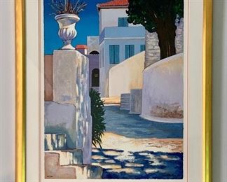 Item 63:  Lithograph of Greece (182/350) - 31" x 38": $145