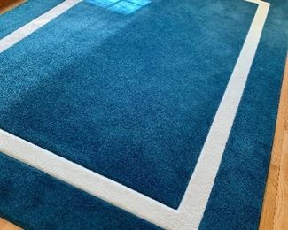 Item 101:  Blue Rug with White Design - 71" x 106": $165