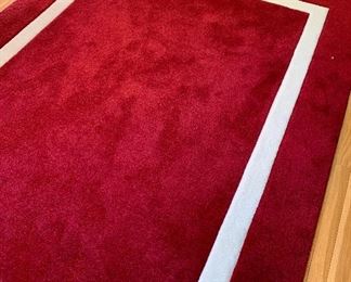 Item 102:  Red Rug with White Design - 71" x 106": $165
